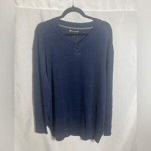 Alfani Big & Tall Men’s Navy V-Neck Knit Sweater 2XB New With Tags